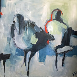 Kjell Hemmingsson "Fåglar" Olja 60x60 cm