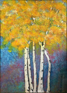 Samira Stenered "Höstbjörkar" Akryl 90x65 cm