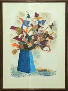 Ingrid Wollersjö "Blå kruka" Bivaxkritor 70x50 cm