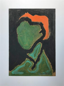 Richard Nylund Frey "Ansikte" Olja 50x37 cm