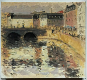 Tord Lager "Kungsportsbron" Olja 30x27 cm