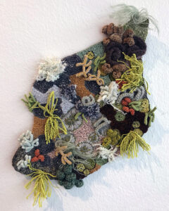 Hanna Streefkerk "Komposition", textil, inramad 42x30 cm