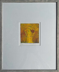 Gudrun Blom "Grekisk-dam" Färgetsning, 47x38 cm