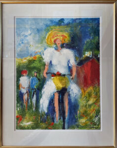 Karl-Erik Höglund "Cyklister" Litografi, 50x38 cm