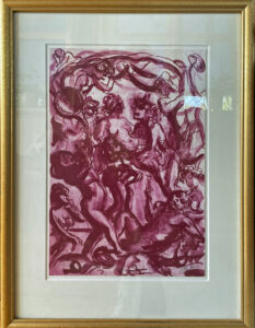 Peter Dahl "Utan-titel, ur Fredmans Epistlar" Litografi, 40x30 cm
